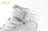 Светящиеся высокие кроссовки с USB зарядкой Fashion (Фэшн) на шнурках и липучках, цвет белый, светится вся подошва. Изображение 20 из 27.