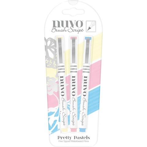 Набор цветных кистей  для каллиграфии- Nuvo Brush Script Pens-3 шт