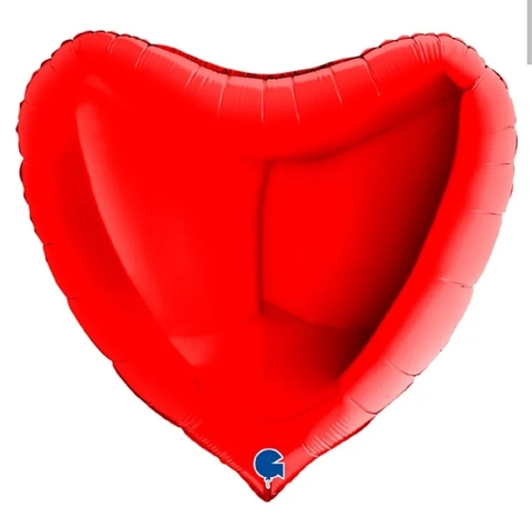 Воздушный шар сердце большое, красный, 91 см