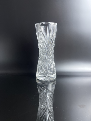 Ваза для цветов хрусталь СССР 20 см, алмазная грань, 1960-1990 гг