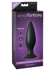 Чёрная большая анальная вибропробка Large Rechargeable Anal Plug - 13,5 см. - 