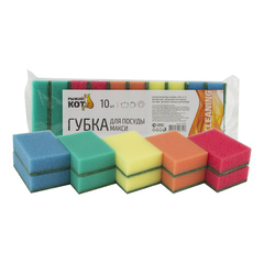 ГУБКИ ДЛЯ ПОСУДЫ "МАКСИ" УПАК. 10 ШТ. (1/30) "РЫЖИЙ КОТ" 213880