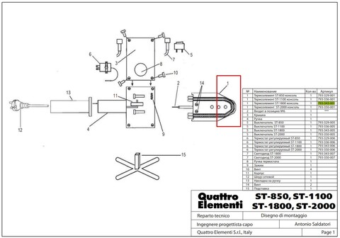 Термоэлемент QUATTRO ELEMENTI ST-1800 консоль (793-343-001)