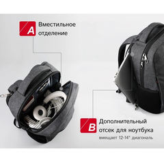 Рюкзак для ноутбука 14 Tigernu T-B3217 тёмно-серый