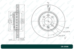 Диск тормозной вентилируемый G-brake  GR-21596