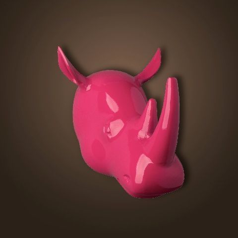 Декор 17х20х20 Roomers Голова носорога розовая