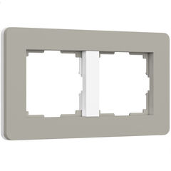 Рамка из поликарбоната на 2 поста Split дымчатый/белый, soft-touch W0023067