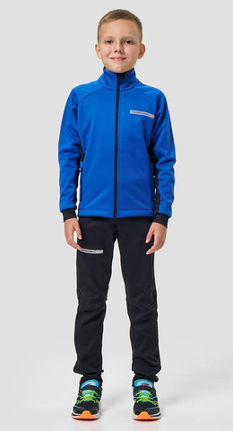 Детский утеплённый лыжный разминочный костюм Nordski Jr. Core True Blue/Black