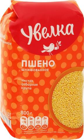 Крупа Увелка Пшено шлифов 800г, шт