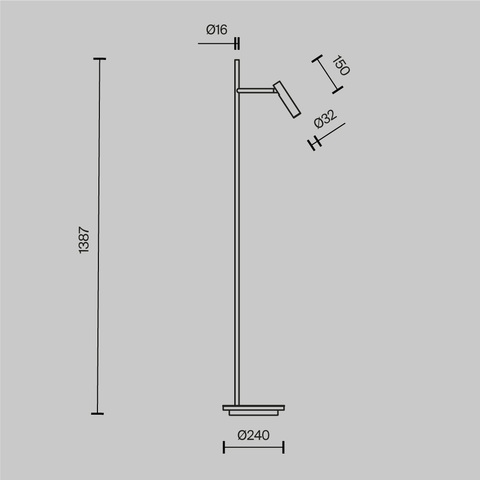 Торшер светодиодный Maytoni Estudo Z010FL-L8B3K