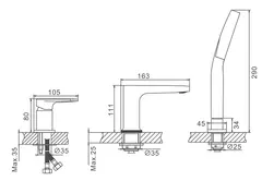 Смеситель для ванны на борт BELZ B66713 латунь, хром
