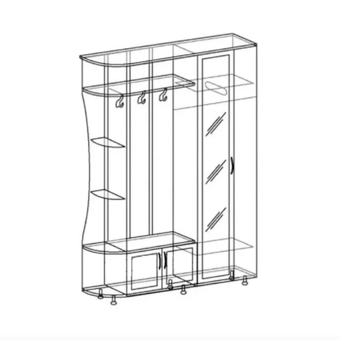 Прихожая Лика-1 графит/крафт белый