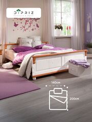 Кровать 140х200 Адель, белый/черри