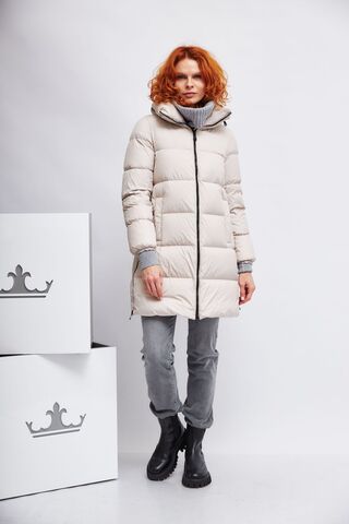 GEOX Пуховик удлиненный со скрытым капюшоном на утином пуху