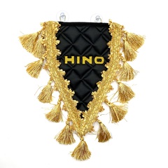 Вымпел треугольный Hino (экокожа, черный с золотой вышивкой)