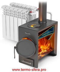 Печь с плитой и дровяной котел ТМФ Нормаль-батарея ТВ ТО