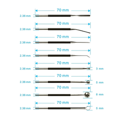 Набор электродов монополярных для коагулятора Ellman Surgitron, диаметр штекера 2,4 мм