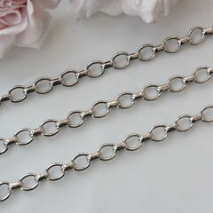 Цепочка 8*7 мм, родий, 50 см, А165