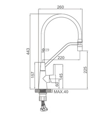 Смеситель для кухни с гибким изливом и магнитным держателем оружейная сталь