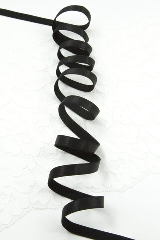 Резинка бретелечная черная глянцевая ширина 10 мм