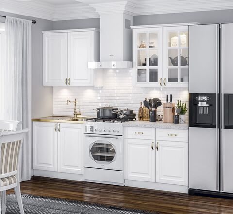 Кухня Престиж 1,6/900м (490) (Жемчуг шервуд, Белый (Антарес))