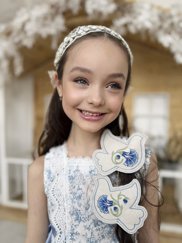 Голубки-васильки. Пара. Подвеска из фетра NYF-261128-2-Midi