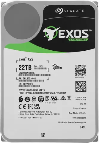Жесткий диск HDD  Exos X22 ST22000NM000E 22TB 3.5