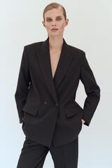 ZARA ДВУБОРТНЫЙ БЛЕЙЗЕР ОВЕРСАЙЗ, ЧЕРНЫЙ