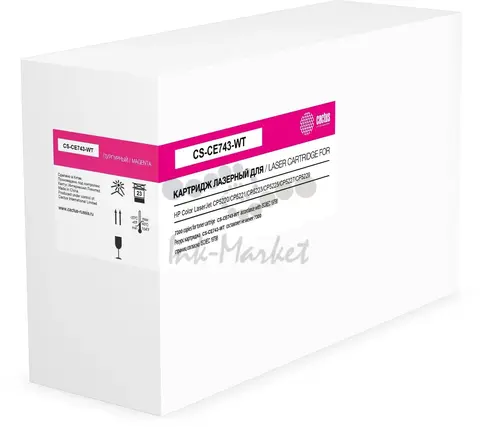 Картридж лазерный Cactus CS-CE743-WT пурпурный (7300стр.) для HP LJ Pro CP5220/CP5221 без чипа