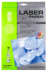 Фотобумага Cactus CS-LPA4100100 A4/100г/м2/100л./белый глянцевое для лазерной печати