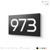 Номер на дверь 973, табличка на дверь для офиса, квартиры, кабинета, аудитории, склада, черная 120х70 мм, Айдентика Технолоджи