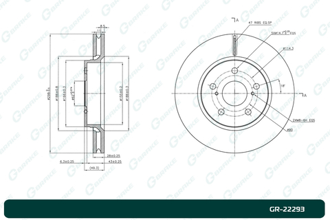 Диск тормозной G-brake  GR-22293