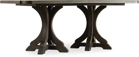 Hooker Furniture Dining Room Corsica Dark Rectangle Pedestal Dining Table w/2-20in Leaves