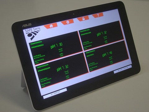 Tablet pc for data logging of box incubators on the SAFE SENS software
