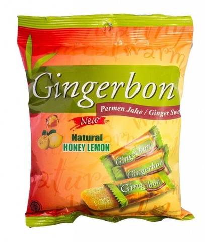 Имбирные конфеты жевательные мед/лимон Gingerbon 125г