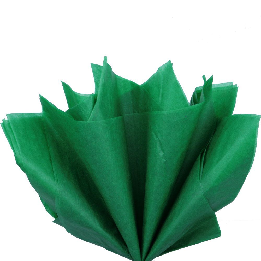Упаковочная бумага, Тишью (76*50см), Зеленая, 10 листов.