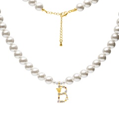 Чокер из Майорки с буквой B, gold