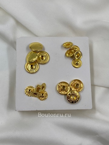 Установочные кнопки золото/комплект с кнопками и шляпкой 15 мм