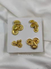Установочные кнопки золото/комплект с кнопками и шляпкой 15 мм
