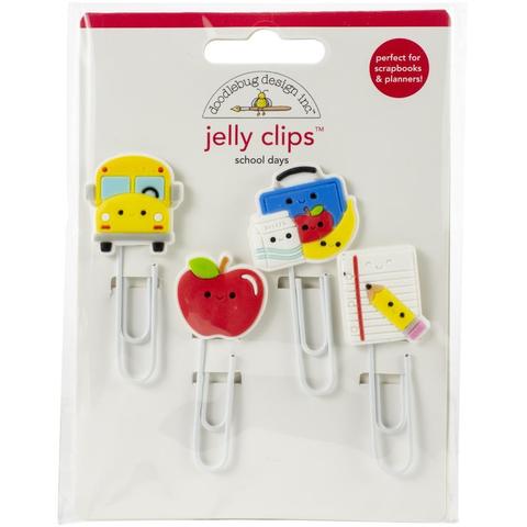 Скрепки-закладки  Doodlebug Jelly Clips  School Days- 4шт