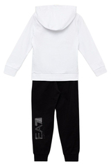 Детский теннисный костюм EA7 Boys Jersey Tracksuit - white/black