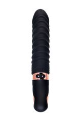 Черный вибратор Waname D-Splash Hurricane с ребрышками - 22,5 см.