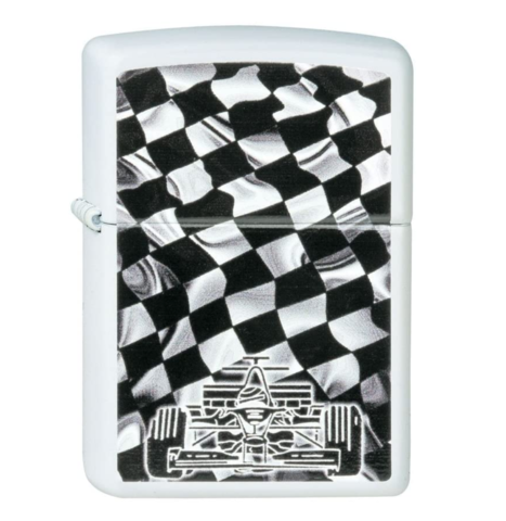 Зажигалка Zippo с покрытием White Matte, латунь/сталь, белая, 36х12х56 мм (214 Race Car) | Wenger-Victorinox.Ru