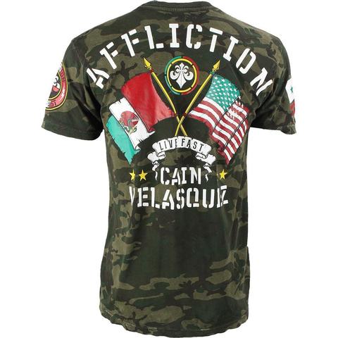 Affliction | Футболка мужская CAIN VELASQUEZ UFC 180 CAMO Walkout Shirt спина