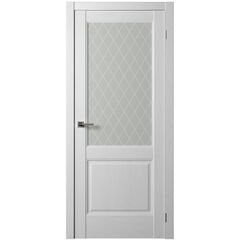 Купить Межкомнатная дверь экошпон Нова 4 ясень белый остеклённая