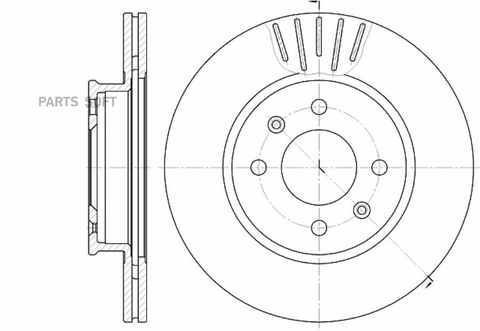 Диск тормозной вентилируемый G-brake  GR-02842