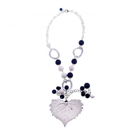 Колье лист Ester Bijoux Тополь CL966/34-S/BL BW
