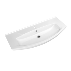 Тумба MISTY Престиж - 105 прямая белая золотая патина c умывальником