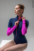 4 Raglan Sleeves Zip leotard | dark_sapphire