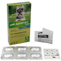 Bayer Дронтал плюс № 6 для собак со вкусом мяса 6 таб.